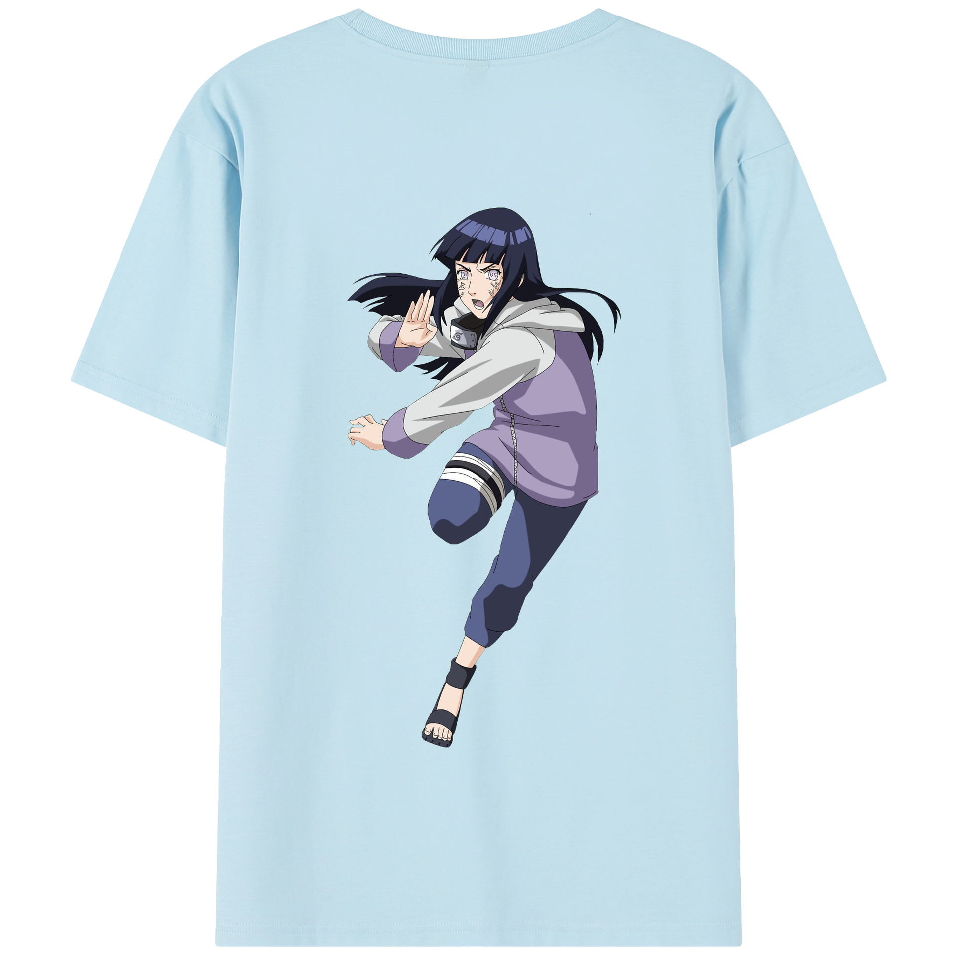 （画像用） NARUTO -ナルト- 日向ヒナタ Hyūga Hinata 綿100％半袖Tシャツ（背面プリント）